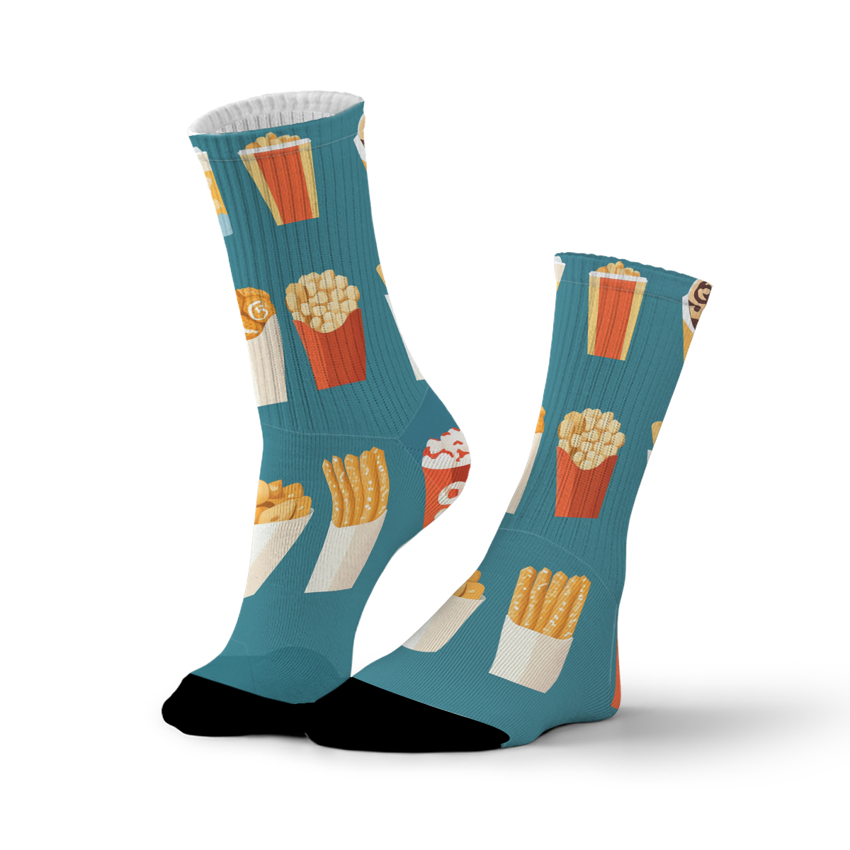Foodie Fun Unisex Tube Socks: Socks: Trendy Snack - Lover Vibes C064