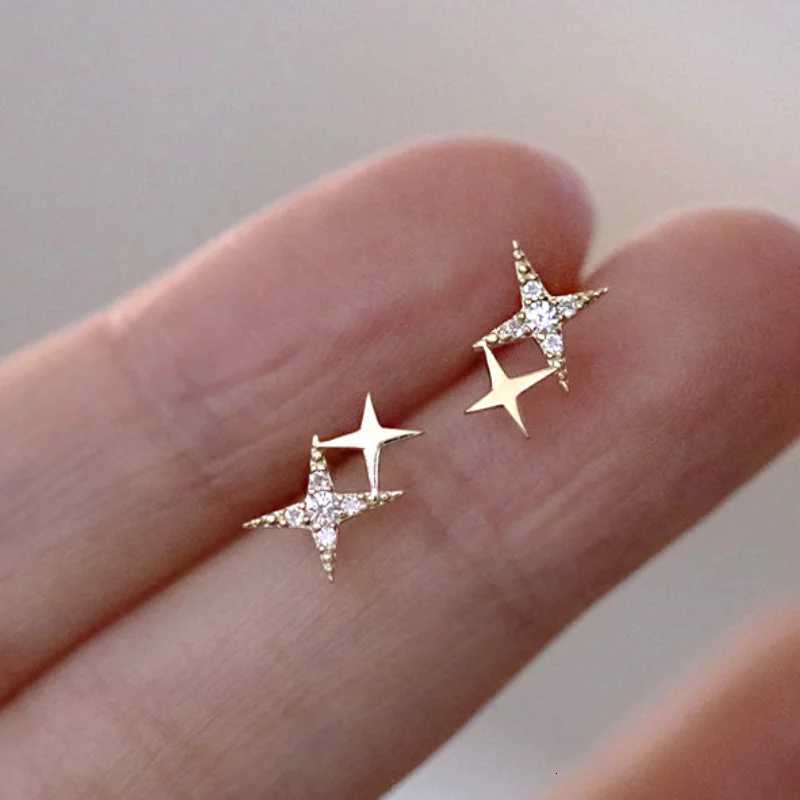New Fashion Silver Color Stud Earrings Women Gift Banquet Asymmetry Cross Star Earrings Girls Jewelry Vintage Accessories Gifts XJ250718