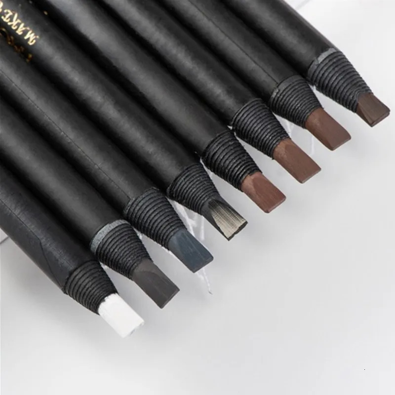 12PCS White Eyebrow Pencil Draw Line Pen Eyeshadow Natural Long-Lasting Brows Tint Waterproof Eye Brow Makeup Beauty Definer 250712