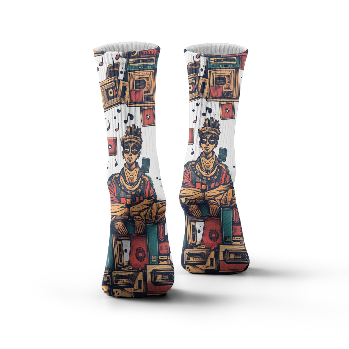 Retro Music Player & Note Unisex Tube Sock C069