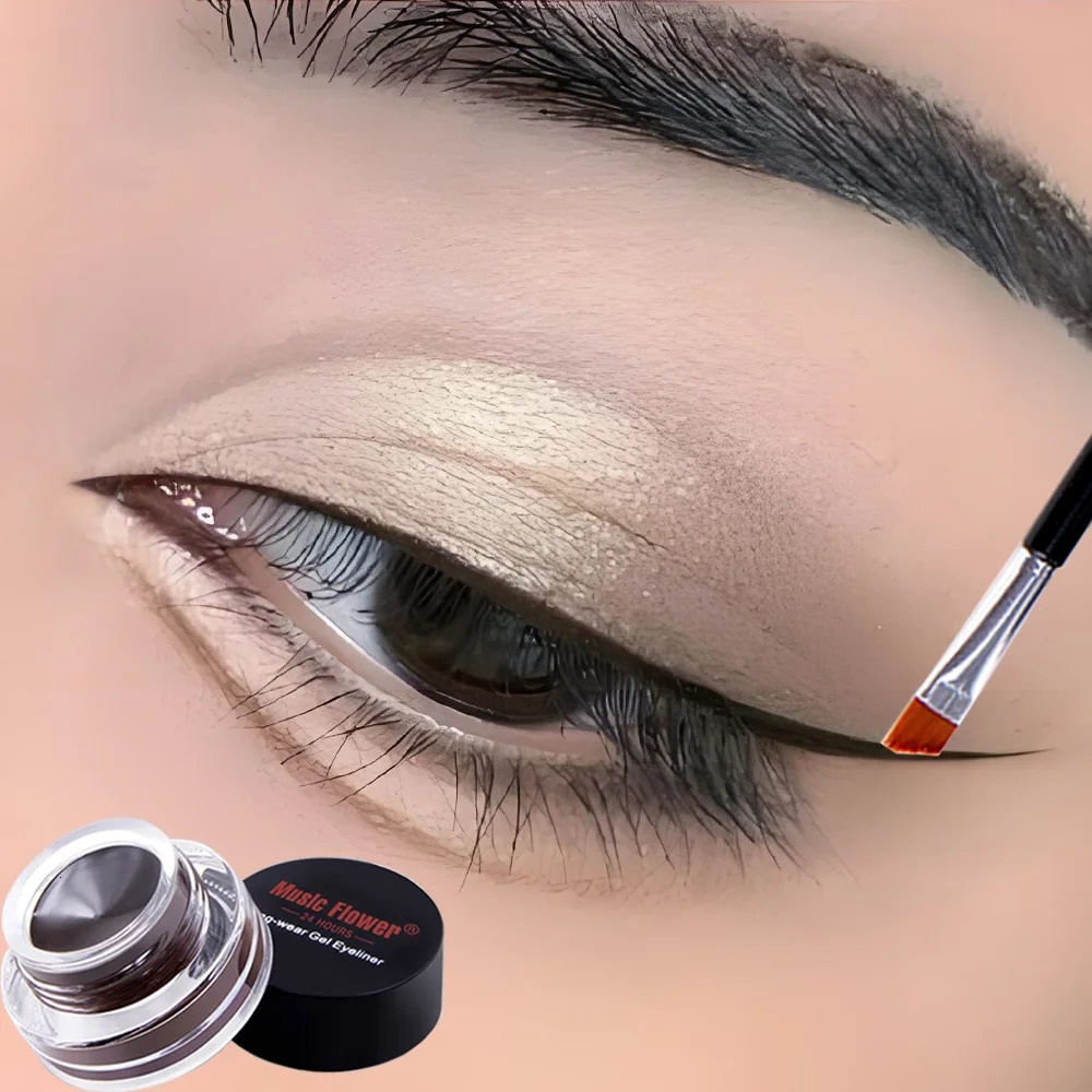 1Pc Waterproof Eyebrow Eyeliner Gel Set with BrushSmooth Long-Lasting Color for All Skin Types 250716