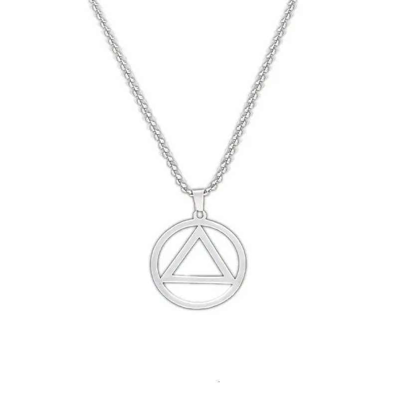 hiphop rap ma and fa hipsters in the same style of iron triangle necklace titanium steel pendant hanging accessories W250718