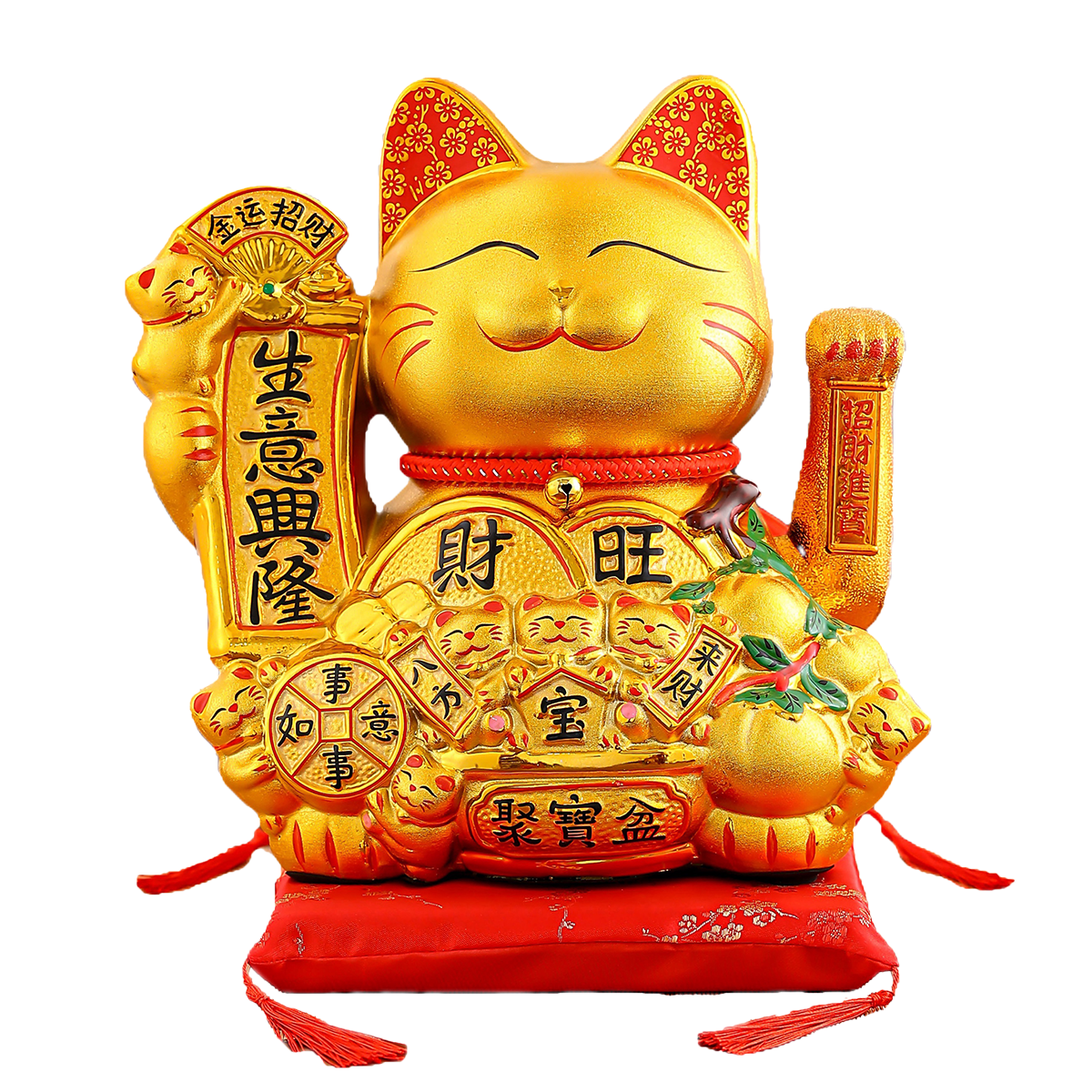 Handcrafted Ceramic cat Statue with Lifelike Movement & Gold Detailing for Home Decor Handmade Painting Gold plating process