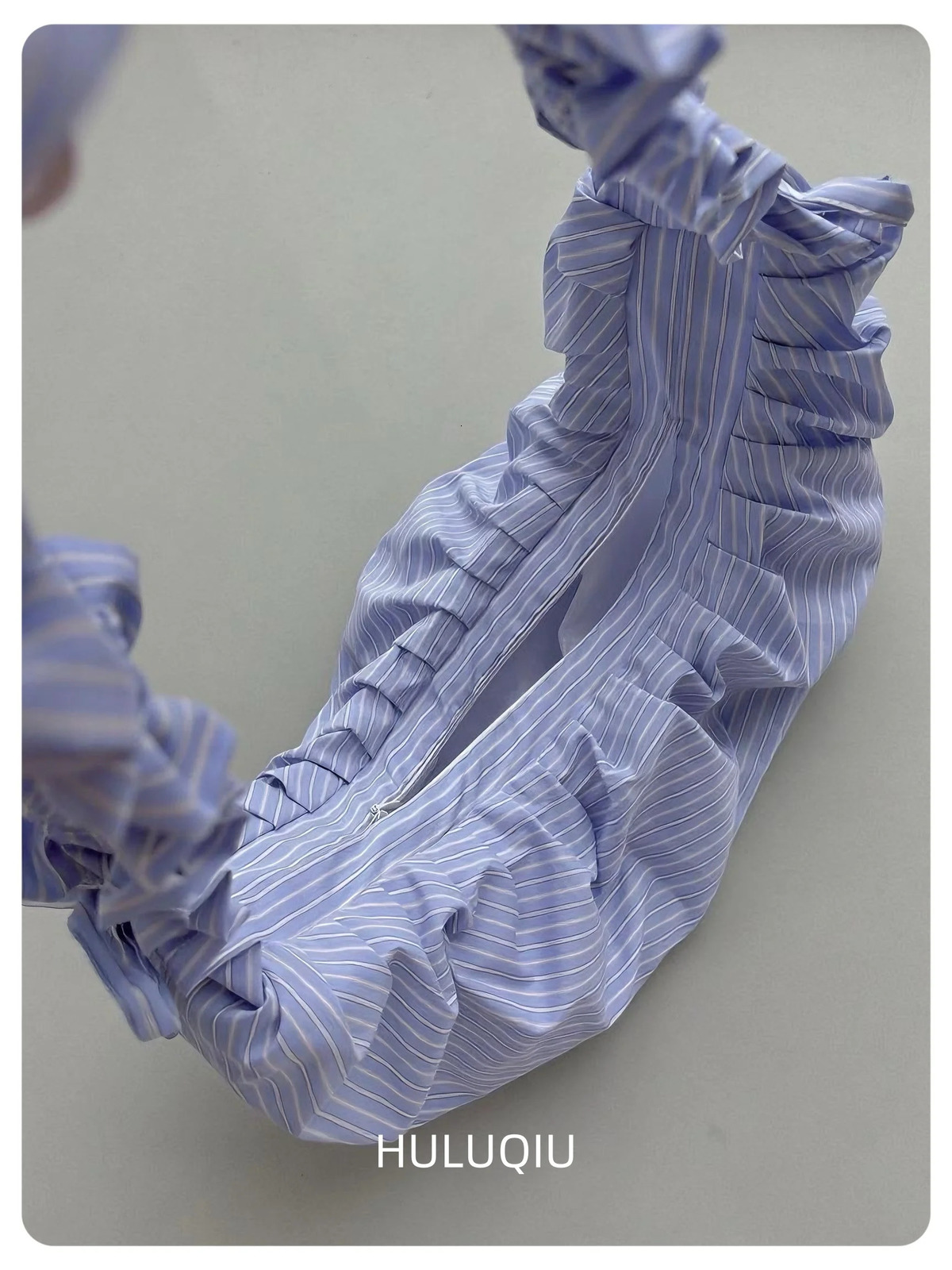 Pleated Striped Dumpling Hobo Bag Solid Color Korean Soft Cotton Phone Purse Stylish Underarm Shoulder Shopping Bag 250717