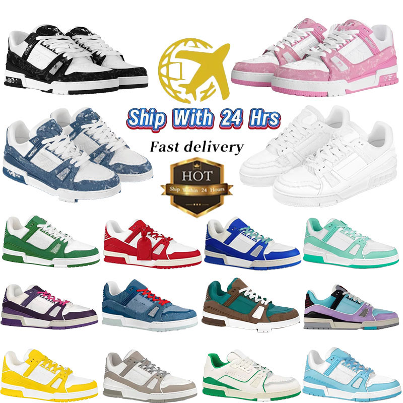 Designer shoes Embossed Shoes sneaker trainers Casual shoes denim canvas leather white green redblue letter fashion platform