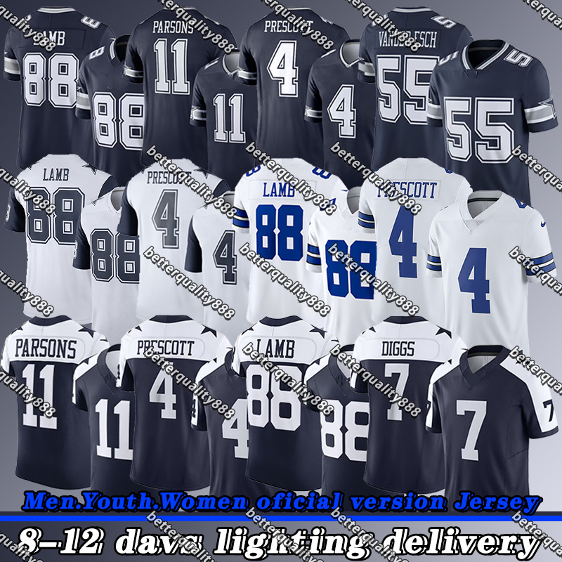CeeDee Lamb Football Jerseys Trevon Diggs Micah Parsons DaRon Bland Roger Staubach Zack Martin Jake Ferguson Guyton Trey Lance Emmitt Smith Smith Troy Aikman