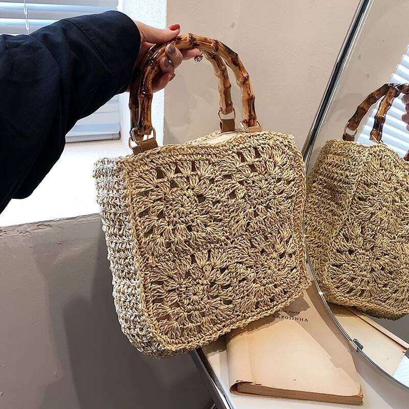 Women's Designer Bag Ladies Straw Woven Handbag Women Summer Holiday Beach Commute Casual Tote Fashion Retro Large Capacity Shoulder Bags