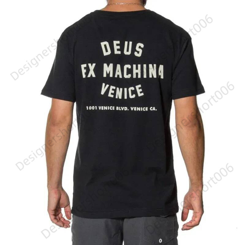 Men's T Shirts 2025 DEUS EX MACHINA Letter Graphics T-Shirt Unisex Harajuku Women Designer T Shirt Vintage Short-Sleeve Streetwear Female Tshirt 803
