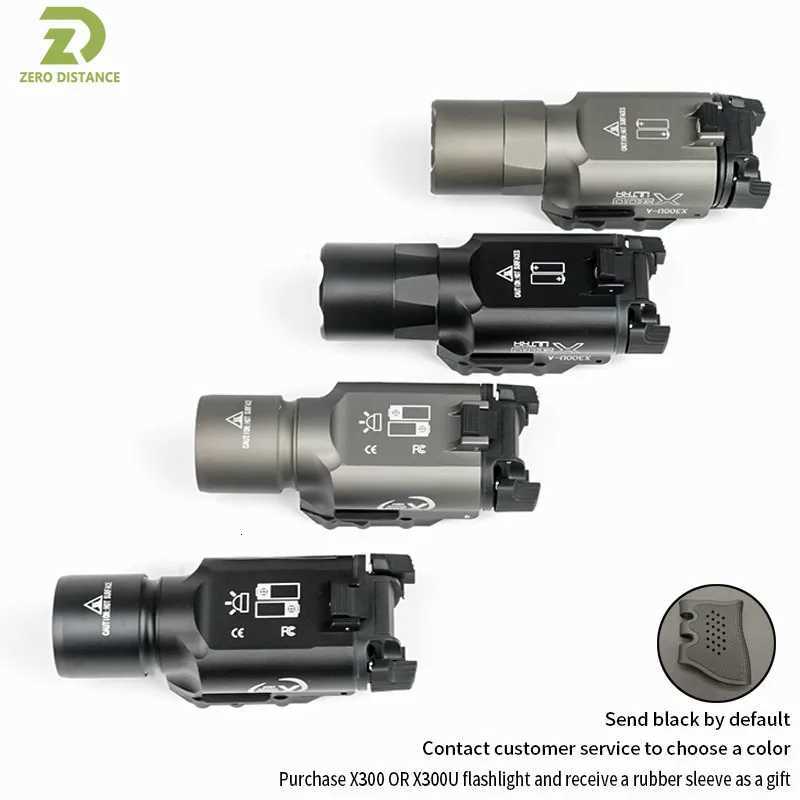 Tactical SF X300U X300 Ultra Flashlight Metal Pistol Scout Light Weapon Gun D Light Fits 20MM Picatinny Rail Cam Lights XJ250718