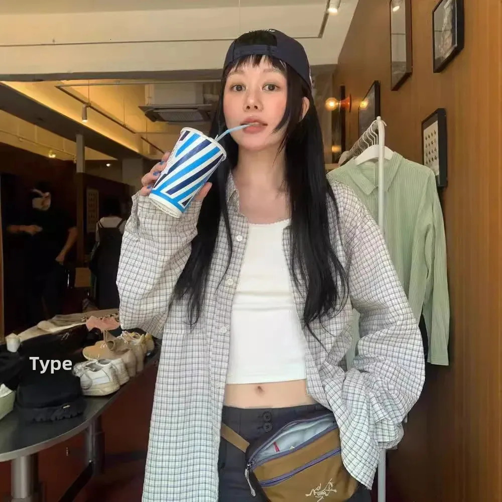 InStock Plaid Sun Protection Shirt Womens LooseFit 2024 Summer Style Mens Blouse Cotton Fabric China Mainland Origin 250717