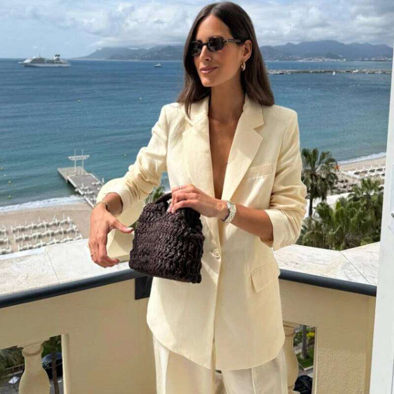 New Hhand Woven Ladies Handbag Straw Shoulder Fashionable Raffia Crossbody Beach Summer Versatile Women's Bag