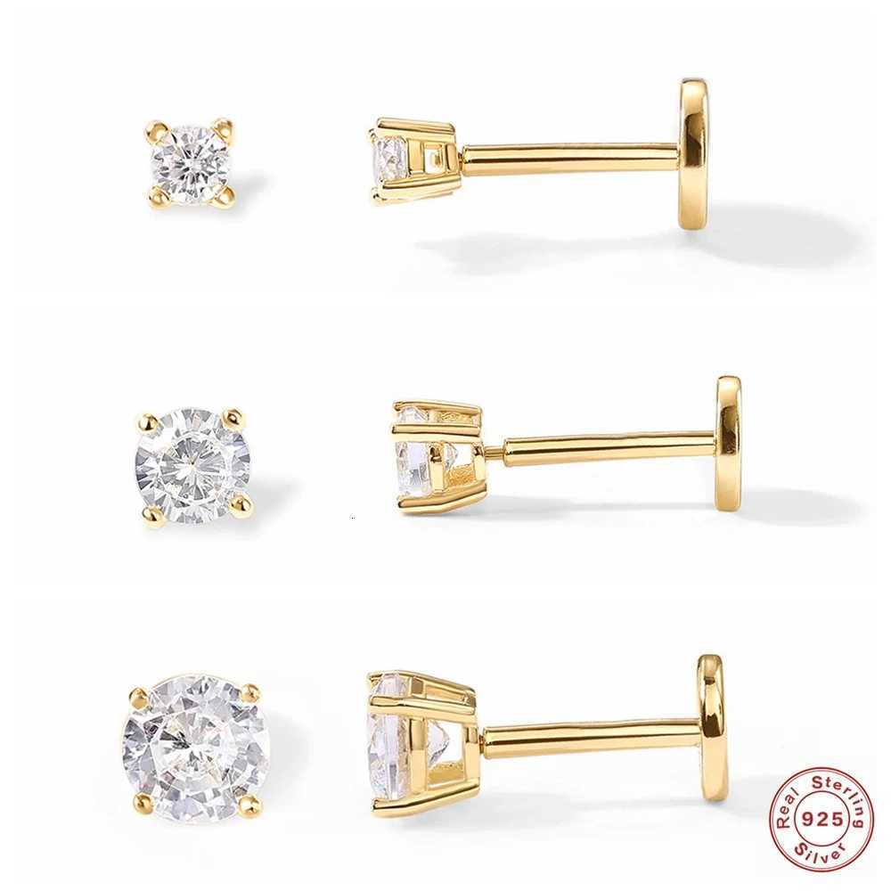 1Piece 925 Sterling Silver Labret Lip Ring Zircon Ear Studs Earrings For Women 2/3/4mm Tragus Cartilage Piercing JewelryXJ250718