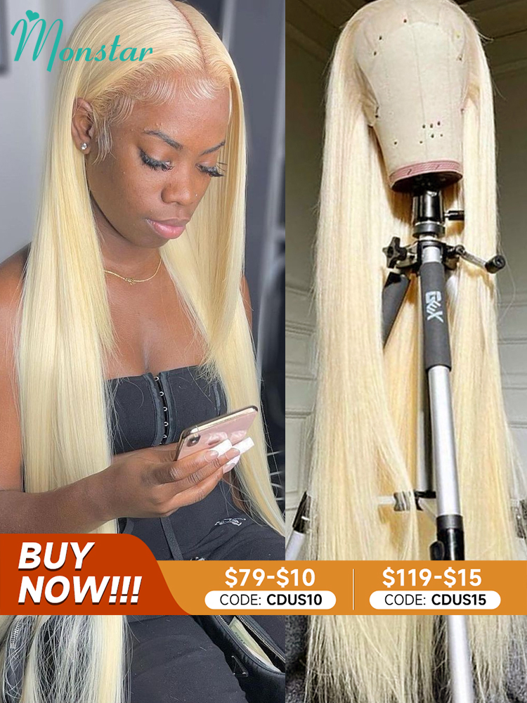 HD Transparent Honey Blonde Color Lace Front Human Hair Wigs for Women Raw Brazilian Synthetic Straight Lace Frontal Wig