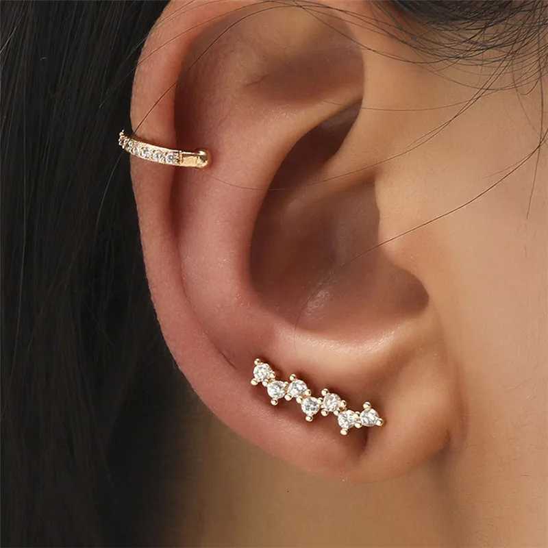 Bohemian No Piercing Crystal Rhinestone Ear Cuff Wrap Stud Clip Earrings for Women Girls Trendy Earrings Jewelry Bijoux XJ250718