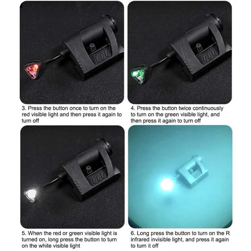 3-Mode Tactical Helmet Light D Flashlight Outdoor Night Lighting for Laser Hunting Military Cycling Fishing Helmet Lamp XJ250718