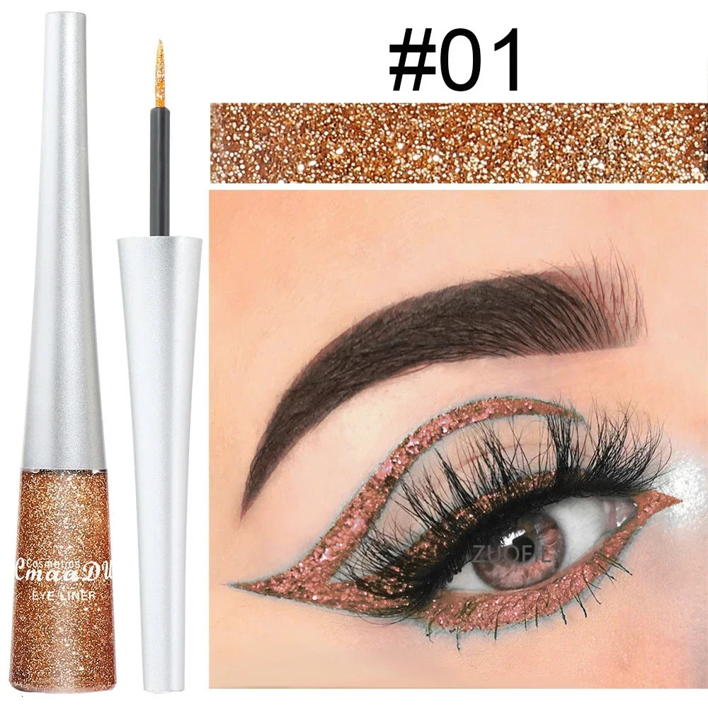 16 Colors Liquid Eyeliner Shiny Glitter Powder Gel Eyeliner Quick-drying Long Lasting Non-smudge Eye Liner Cosmetics Make Up 250717