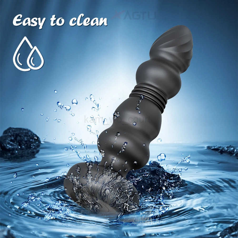 Thrusting Anal Beads for Men Prostate Massager Women Butt Plug Anal Vibrator Anal Balls Soft Silicone Masturbator Adult Sex Toy M250719