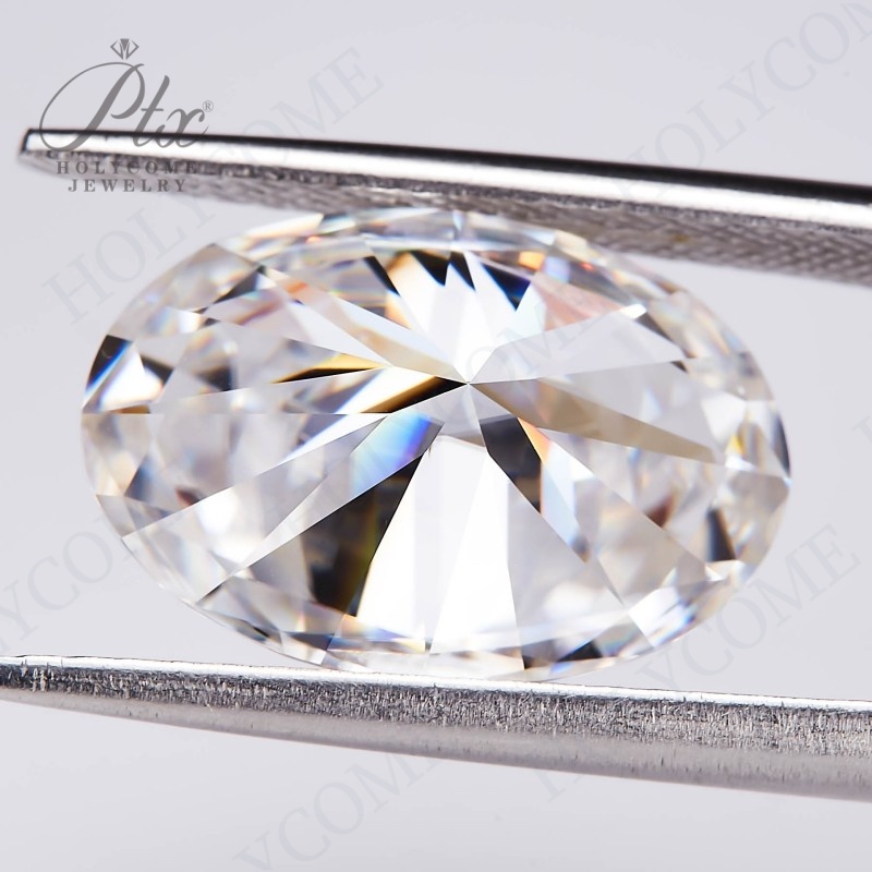 Moissanite Loose Stone VVS1 D Color Oval Cut 100% Pass Diamond Tester Moissanite Gemstone Beads for DIY Jewelry Making with GRA Certificate