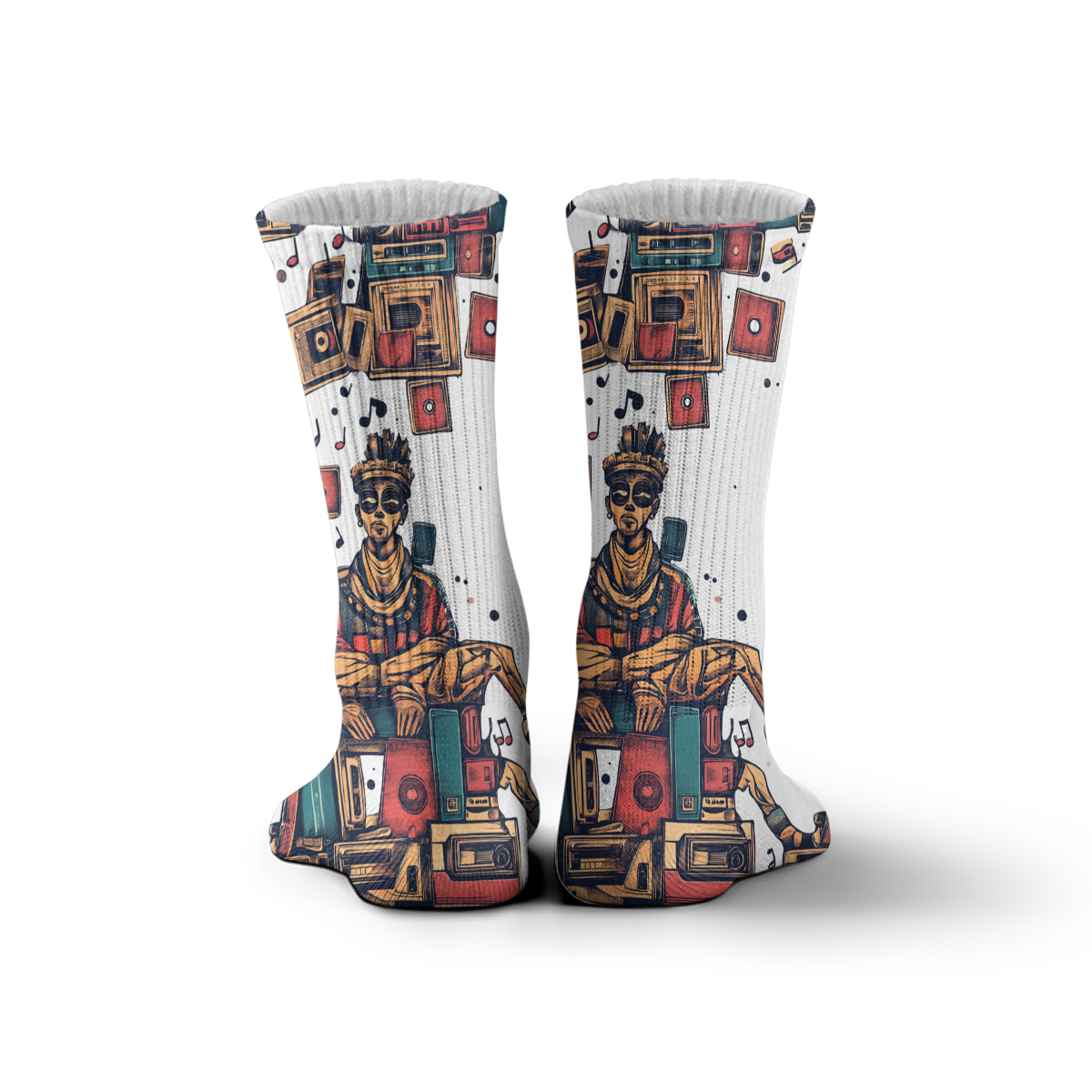 Retro Music Player & Note Unisex Tube Sock C069