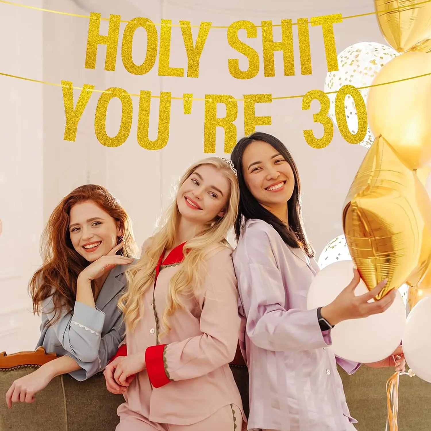 Gold Glitter Holy Shit Youre 30 Birthday Banner Party DecorFunny 30th Birthday Party Decorations Supplies30th Po Props 250712