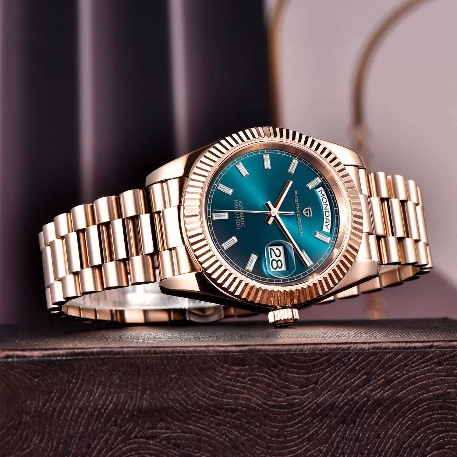 36 Mens Watches Rose Gold Luxury Automatic Watch For Men Mechanical Wristwatches Sapphire Mirror Clock Gift Man W250718