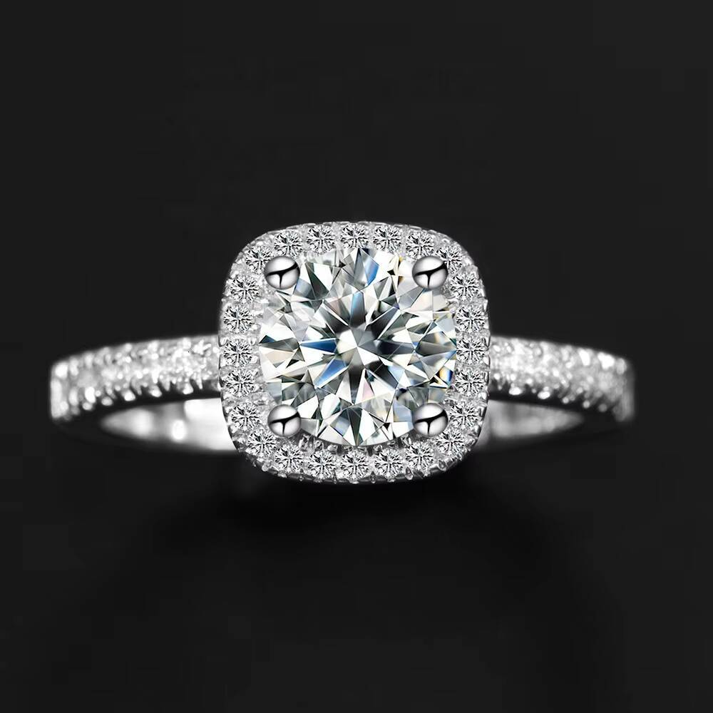 Custom Wedding Jewelry Moissanite Diamond Stone White Gold Ring