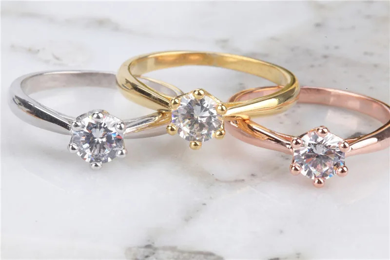 CC Simple Rings For Women Silver-Plated Cubic Zirconia Round Stone Classic Jewelry Bridal Wedding Engagement Anillos CC1456 250715