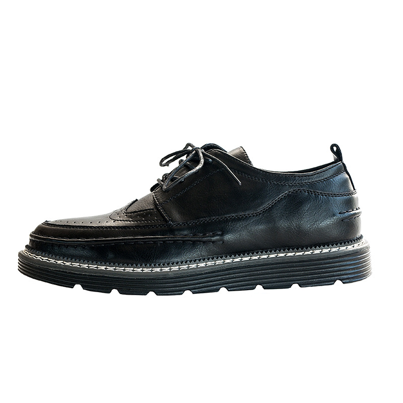 Stylish Fashion Vintage Men Solid Leather Shoes Walk Shoes Slip On Leather Flat Soft Sole Black Burnishion Business Formal Wedding Shoes Casual Shoes
