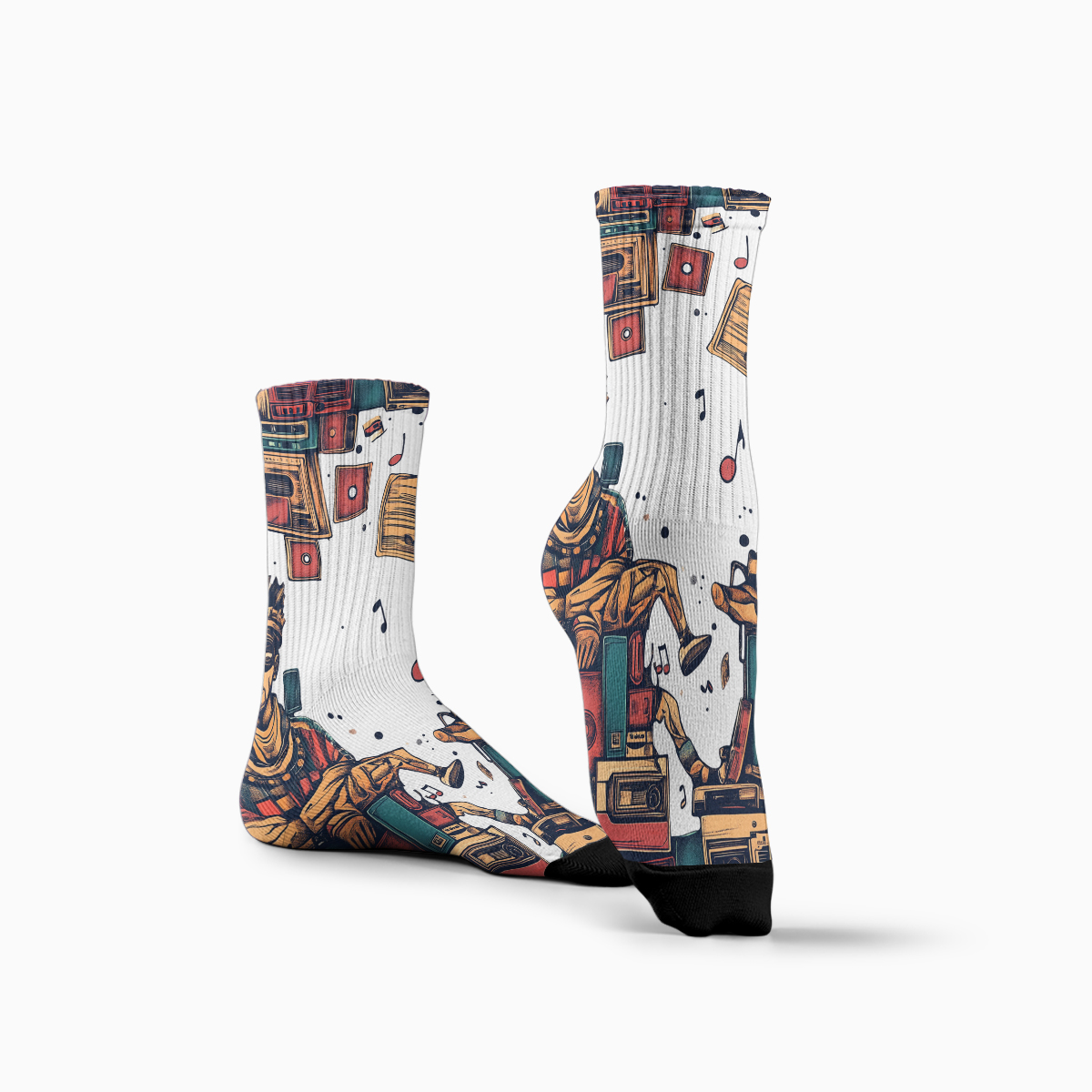 Retro Music Player & Note Unisex Tube Sock C069