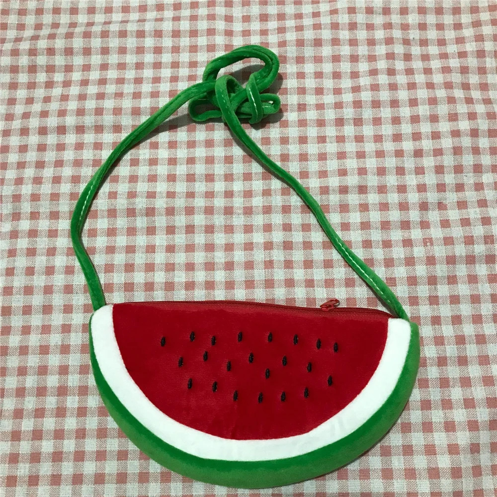 2-6 Years Small Plush Watermelon Bag Satchel Cute Fruit Plush Backpack Shoulder Bag Messenger Pouch 250717