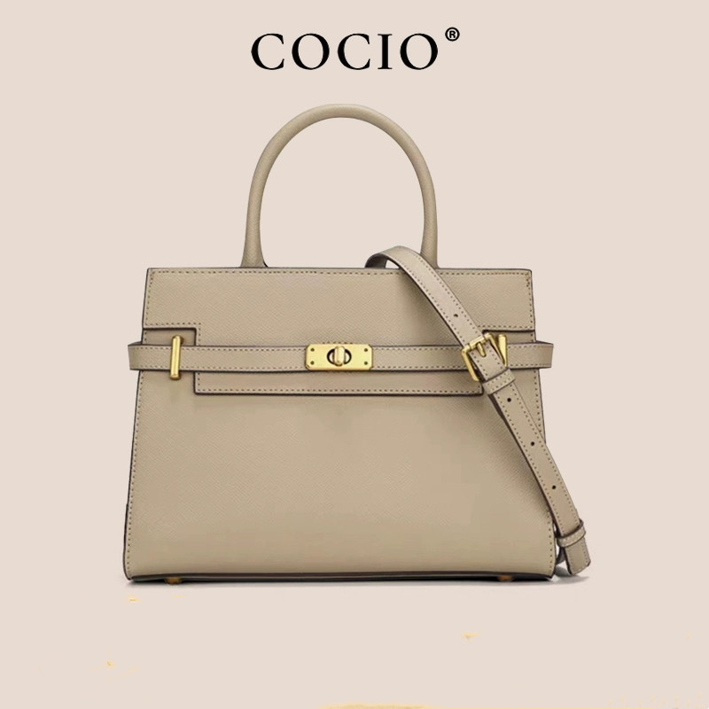 COCIO designer Shoulder Bags New Handheld Solid Color High Quality Womens Bag Genuine Leather Lady Bag