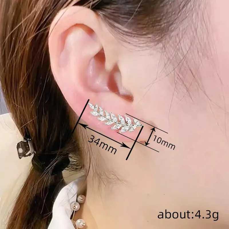 925 Sterling Silver Bright Zirconia Pierced Earrings for Women Climb Ear Earrings Accessories Shiny Zirconia Jewelry XJ250718