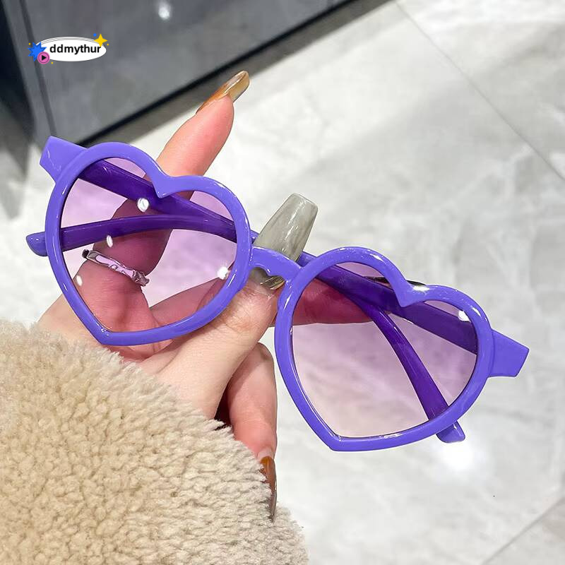 Trendy Heart-Shaped UV400 Kids Sunglasses, Candy Color Children Shades for Baby Eyewear Toddler Boys Girls Sun Glasses ddmythur Z260305