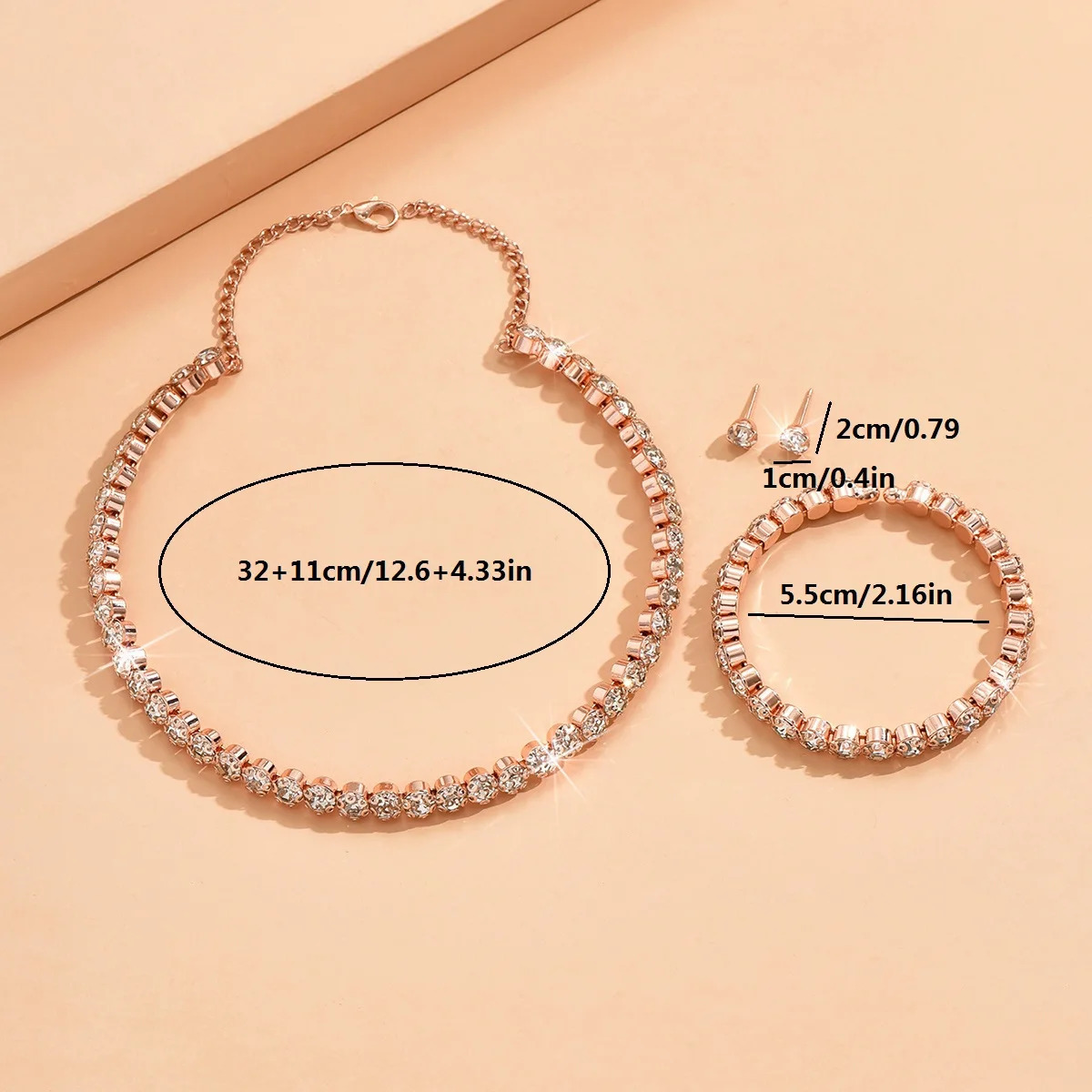 4 pieces of womens fashionable and minimalist necklaces with earrings bracelets jewelry sets banquet and party accessories 250715