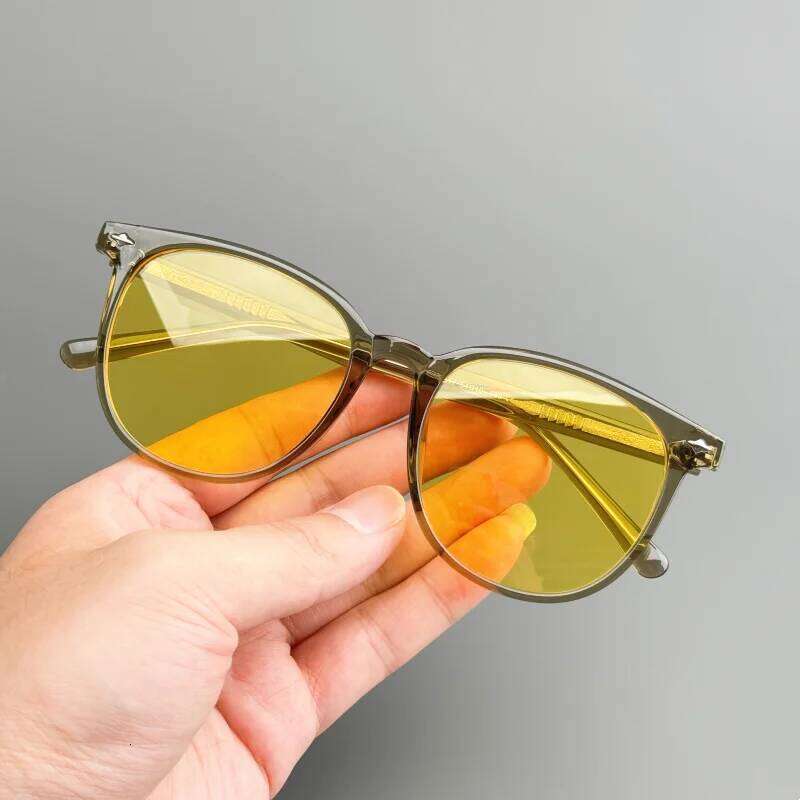 Retro square for men and women, UV400 acetic acid, hand-designed classic sunglasses, color sunglasses