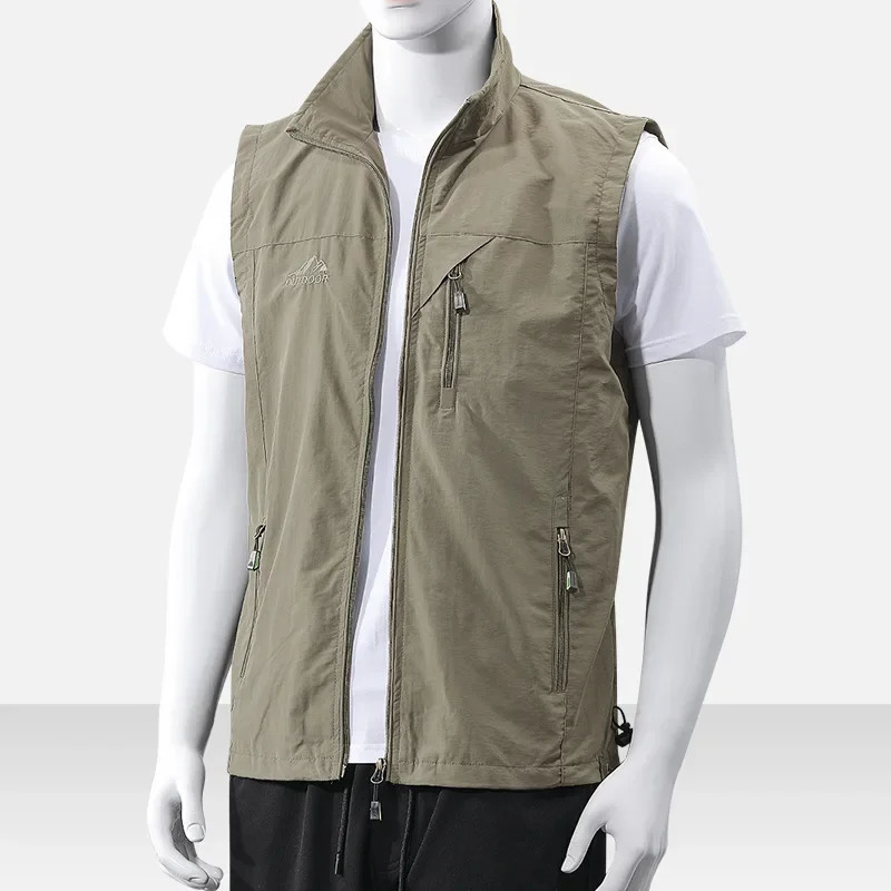 Spring and Summer Vest Jacket for Casual Sports Waterproof Windproof Breathable Ultrathin Mens Fishing 250707