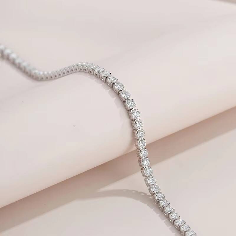 Toderi Jewelry Wholesale 925 Silver Moissanite Tennis Bracelet With Fashion 18K White Gold Adjustable Tennis Bracelets for Women