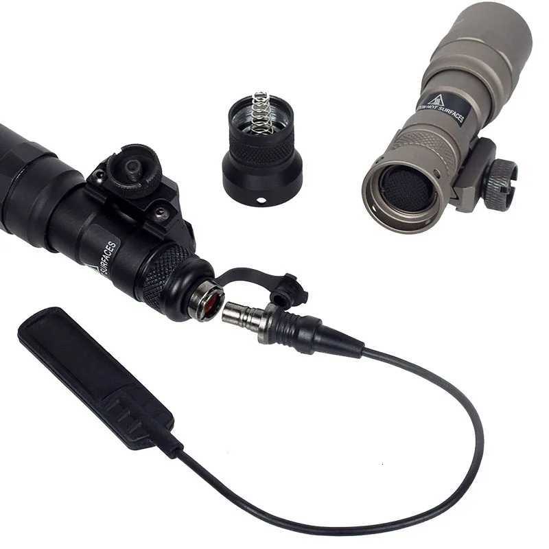 Tactical M600 M300B M300A Airsoft Weapon Flashlight Hunting Scout Torch Rif AR15 Gun D Light Button Red SwitchXJ250718