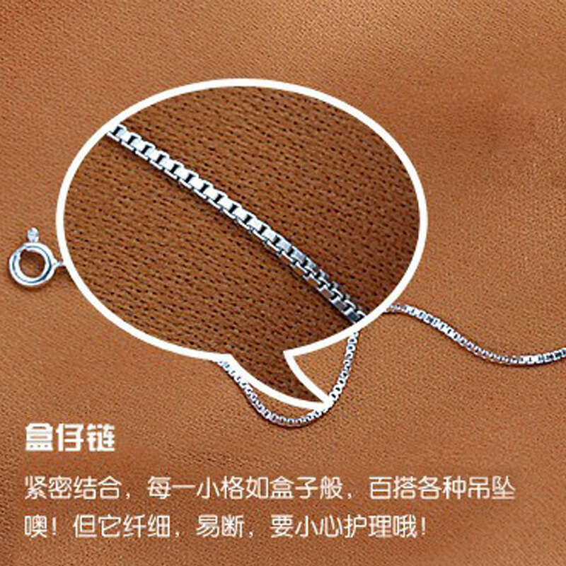 Korean Fashion Trendy Collarbone Necklace for Women, Pure Sier Versatile Box Chain 45cm Shenzhen