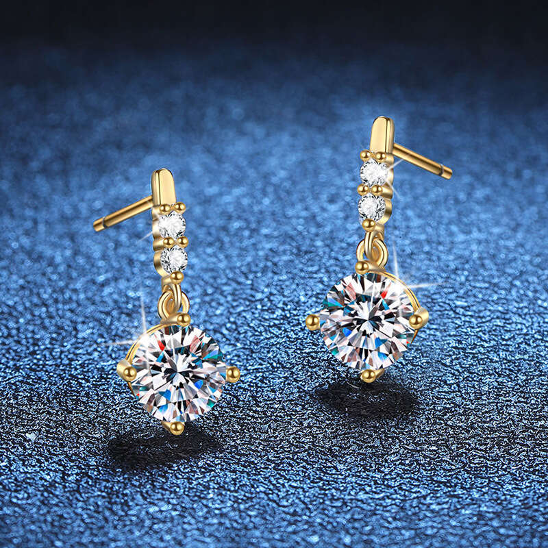 1 Carat Moissanite Sterling Sier Exquisite Tassel Dynamic High-end Earrings for Women d2b