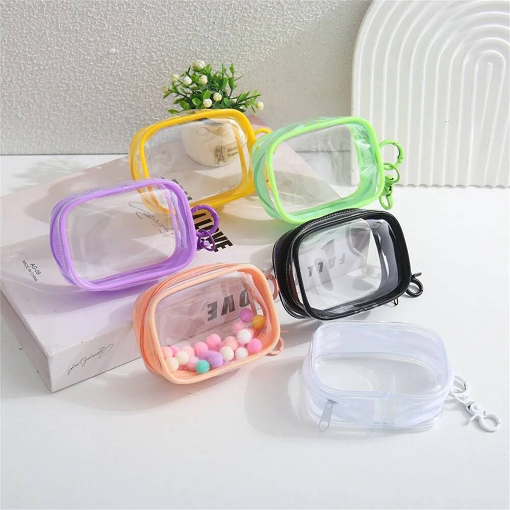 Color Clear Zipper Coin Purse Storage Bag Children Toy Mystery Box Organizer Earphones Chargers Pouch Gift Bags Dustproof Case