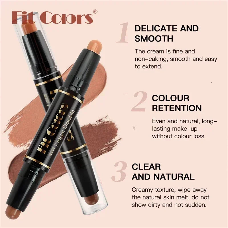 Double-ended Dual-purpose High-light Trimming Stick Three-dimensional Contour Nose Shadow Facial Shape Pencil Face Makeup Stick 250717