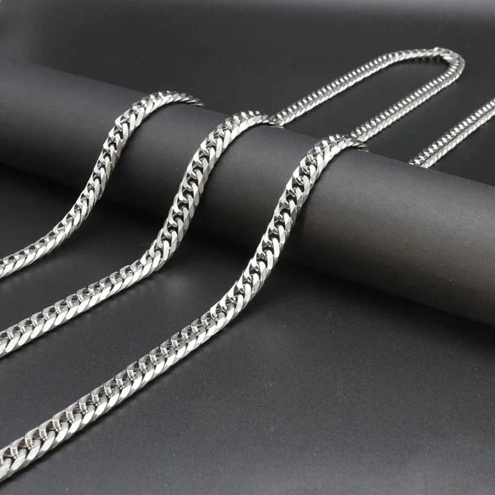 Mens Cuban Link Chain Size 3.6/5/6/7/8/9mm Mens Punk Necklace Stainless Steel Mens Fashion Jewelry Gifts for Men W250718