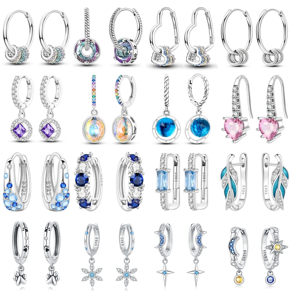 Orstarry 925 Sterling Silver Crystal Circular Eardrops Drop Earring Earrings Charm Fashion Versatile Party Jewelry Gifts 250715