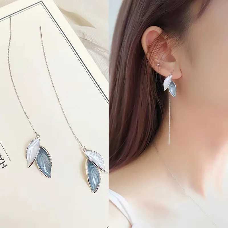 New Leaf Tassel Earrings for Women Creative Metal Simple Drop Earrings Tassel Design Female Fashion Jewelry XJ250718