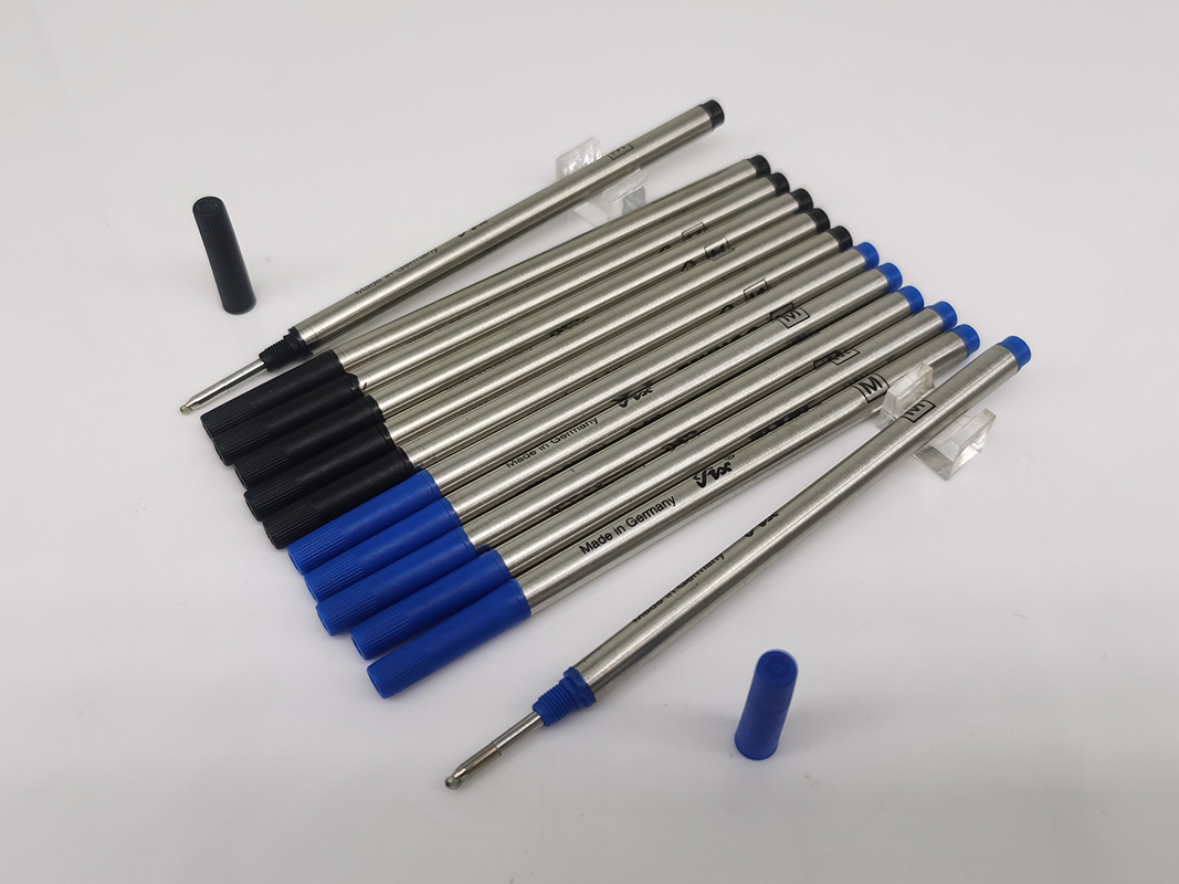 A Lot of 12 Pcs Rollerball Pen Black/Blue 710 Refills Medium Point can mixed collocation with lid
