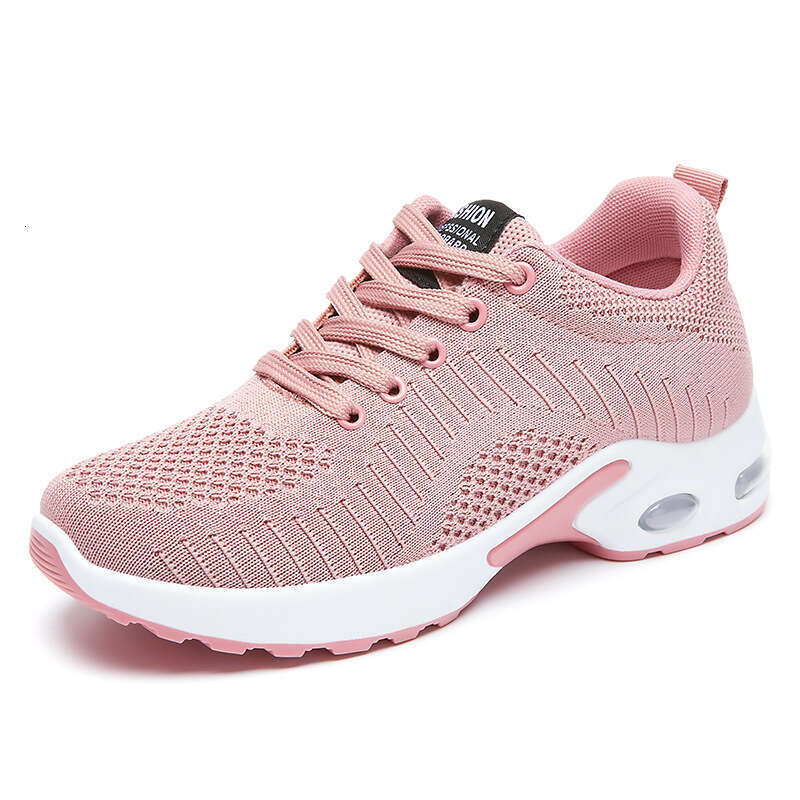Women's Free shipping Lightweight Air Cushion Large Size Running 2025 New Solid Color Versatile Casual Shoes Lace-up Sneakers