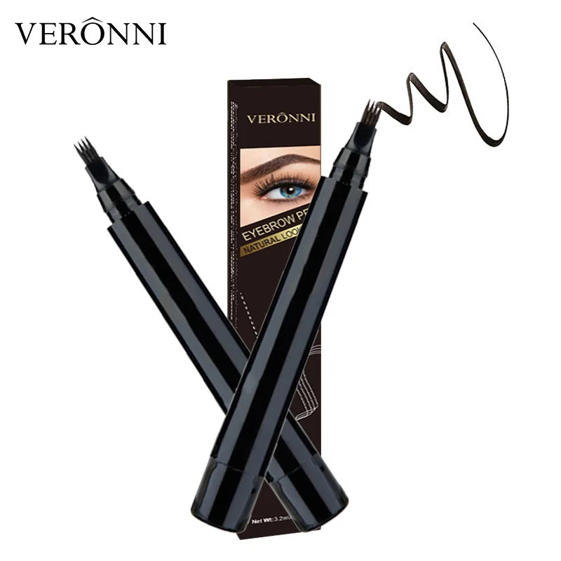 VERONNI natural color four-pronged eyebrow pencil waterproof and sweat-proof four-pronged eyebrow pencil easily create eyebrow 250712
