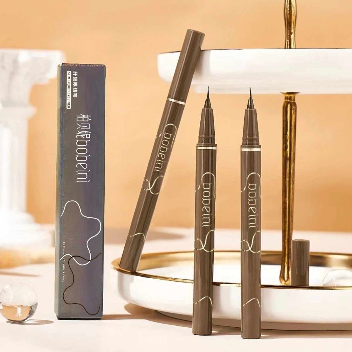 Slim eyeliner is waterproof sweat-proof long-lasting and non-smudged. bie brown eyeliner liquid pen 250717