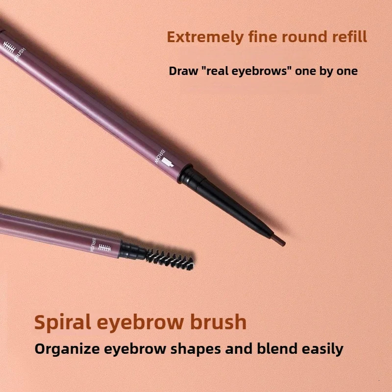 Waterproof Smooth Double-Head Eyebrow Pencil 6 Colors with Brush Sweatproof Gel Tattoo Cosmetic Stick for Perfect Brows 250712